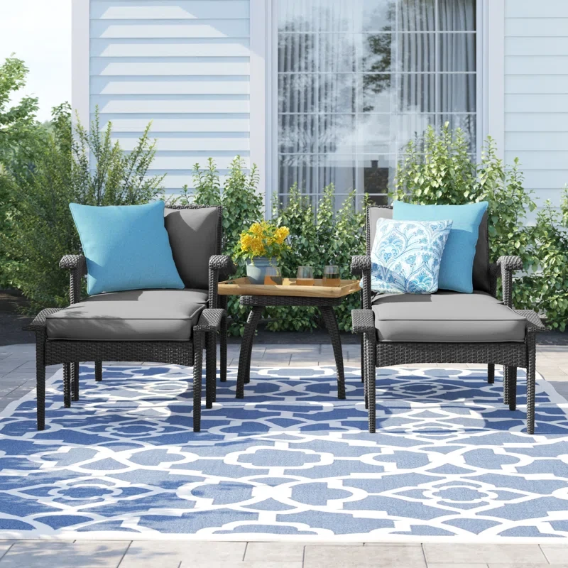 3 Piece Rattan Seating Group with Cushions