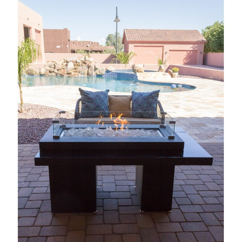 Starboard Two-Tiered Steel Propane Gas Fire Pit Table