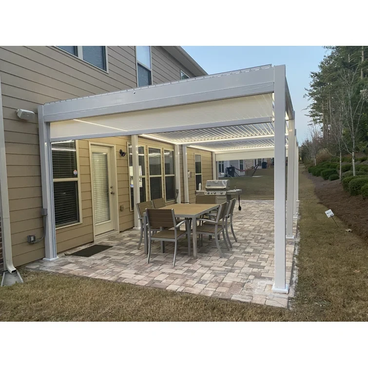 13 ft. W x 13 ft. D Motorized Aluminum Louver Pergola