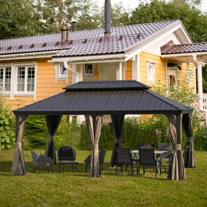 Aluminum Patio Gazebo 11 Ft x 17 Ft