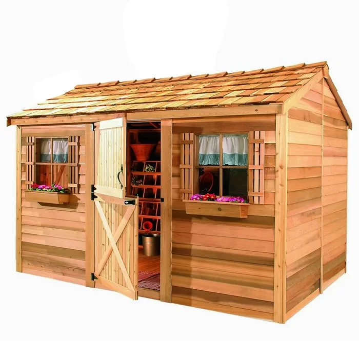 Cabana 12 ft. W x 8 ft. D Western Red Cedar Wood Storage Shed