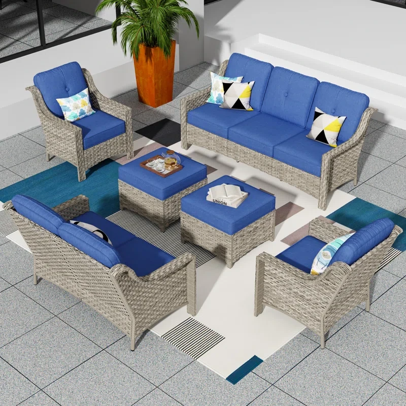 Elyja 7 - Person Outdoor Seating Group with Cushions