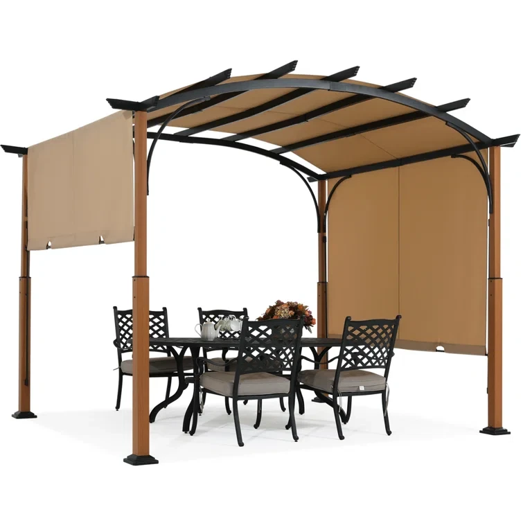 10 ft. W x 10 ft. D Steel Pergola with Canopy