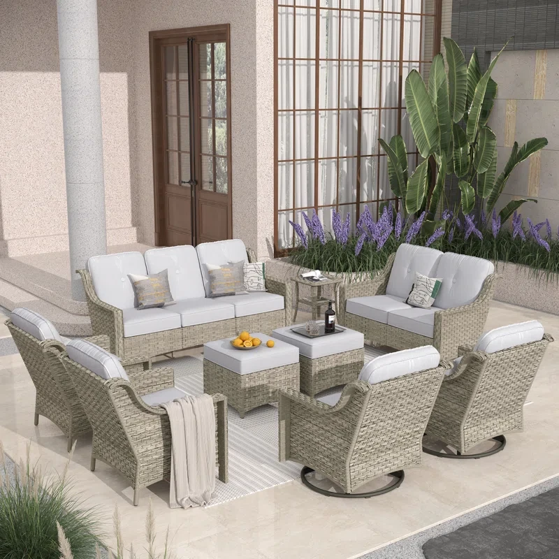 Porretto 9 - Person Outdoor Seating Group with Cushions