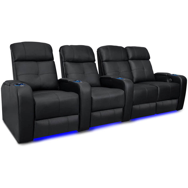 Sehin Leather Home Theater Seating with Cup Holder