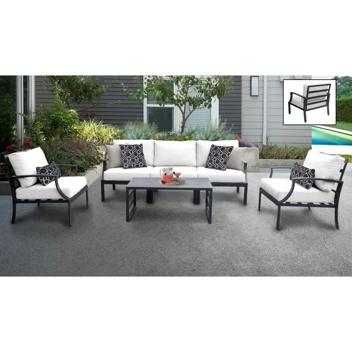 Analyssia 5 - Person Outdoor Seating Group with Cushions