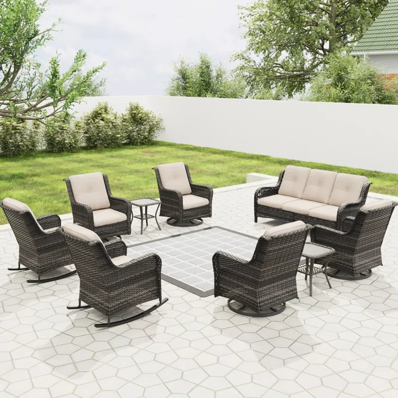 Minaxni 9 - Person Outdoor Seating Group with Cushions