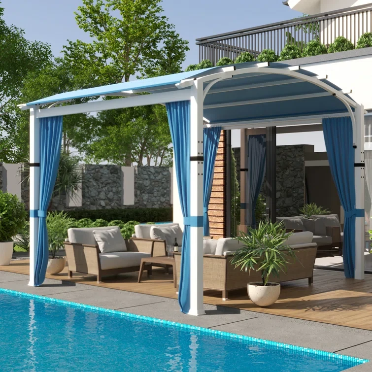 10 Ft. W x 10 Ft. D Metal Pergola with Canopy