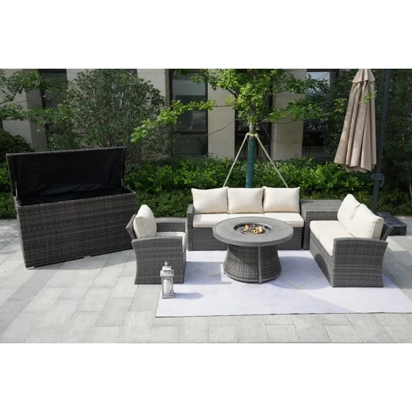 Areefa 6 - Person Outdoor Seating Group with Cushions