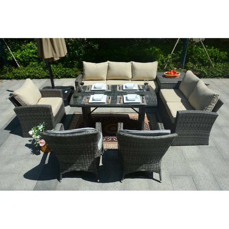 Algird 8 - Person Outdoor Seating Group with Cushions