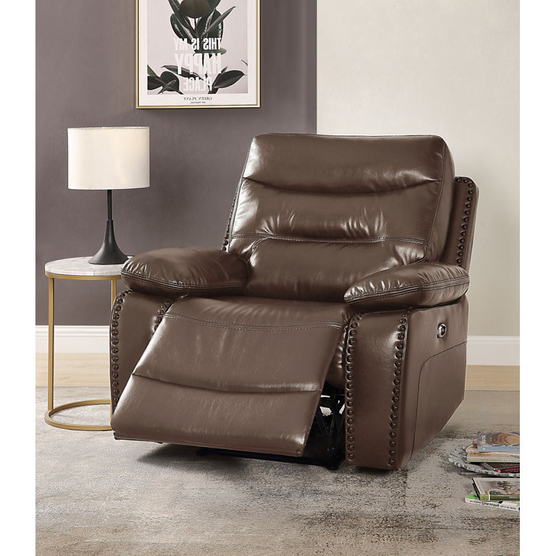 Retha Upholstered Power Reclining Home Theater Seat