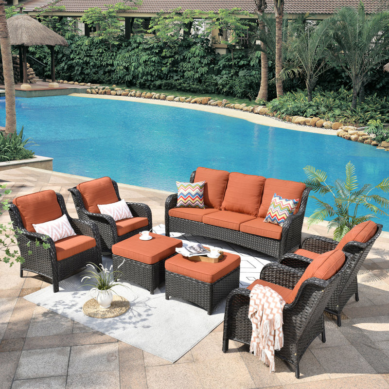 Aaradhya 7 - Person Outdoor Seating Group with Cushions