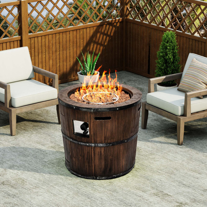 Daxel 24.4" H x 26.8" W Magnesium Oxide Propane Outdoor Fire Pit