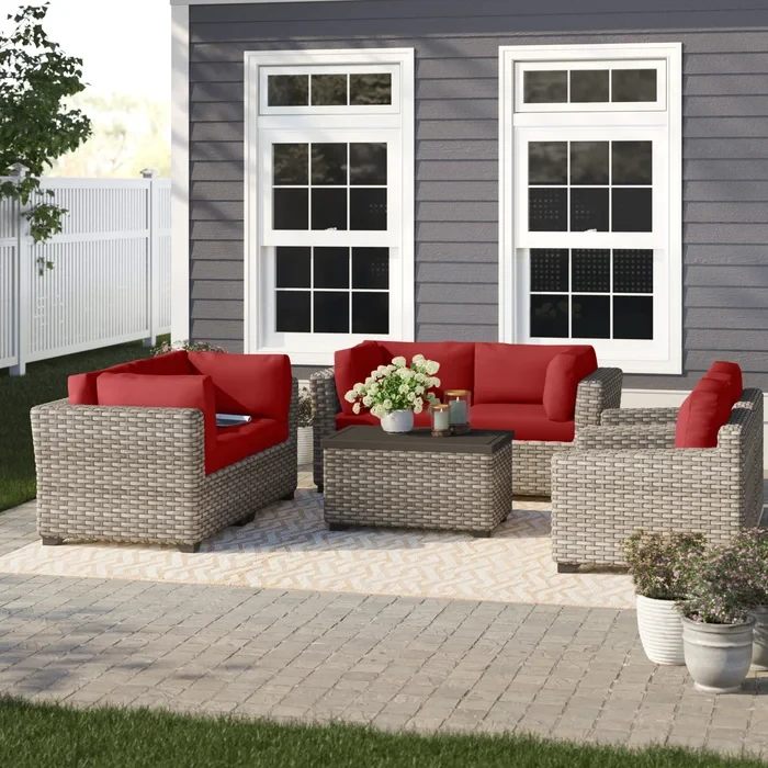 Anupras 6 - Person Outdoor Seating Group with Cushions