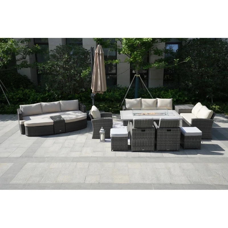 Alseepa 15 - Person Outdoor Seating Group with Cushions