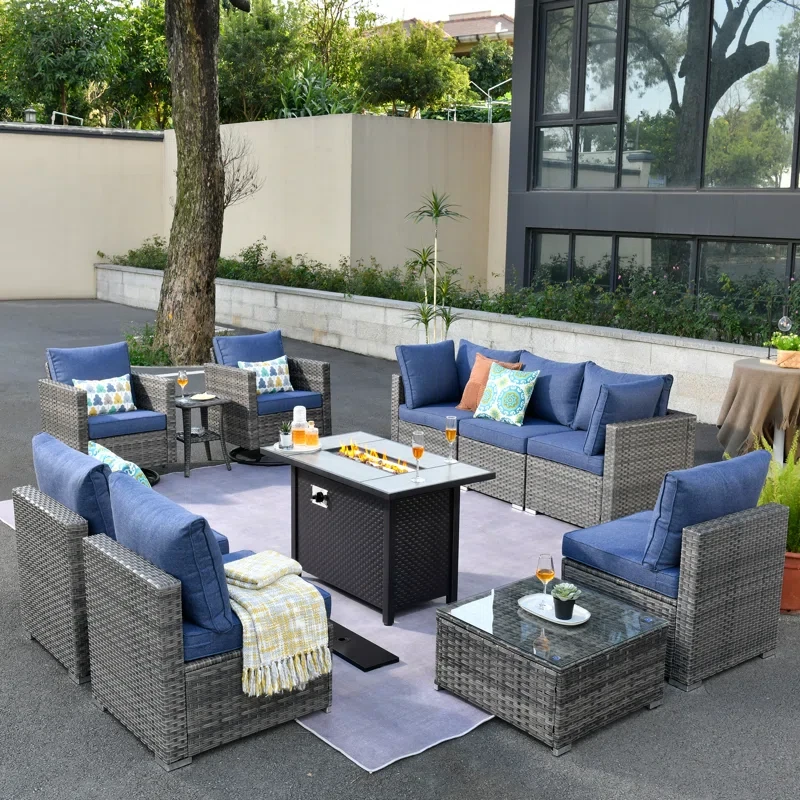 Cenhelm 9 - Person Outdoor Seating Group with Cushions