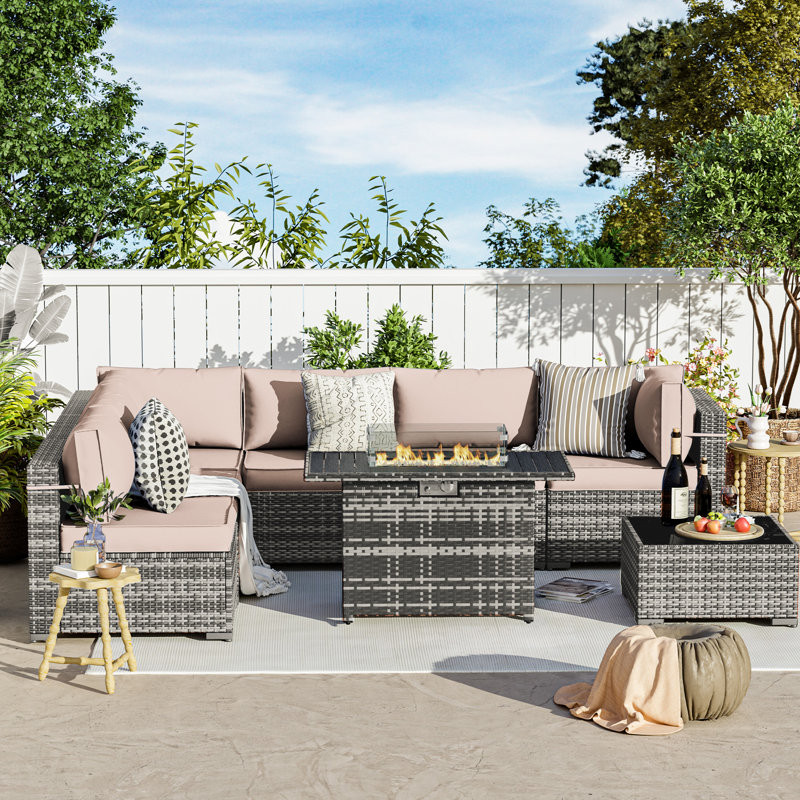 Cawanna 6 - Person Outdoor Seating Group with Cushions