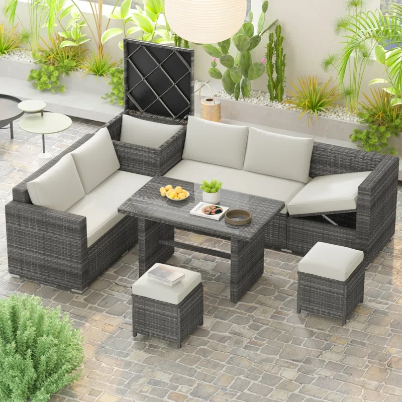 Ferrick 7 - Person Outdoor Seating Group with Cushions