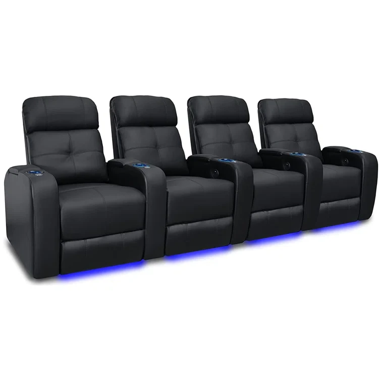 Sehin Leather Home Theater Seating with Cup Holder