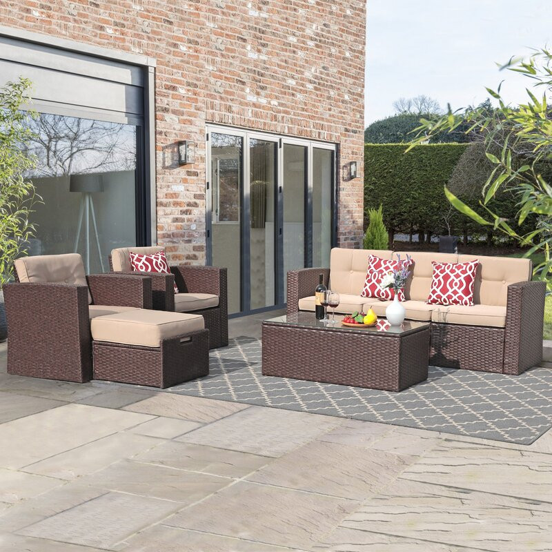 6 - Person Outdoor Seating Group with Cushions