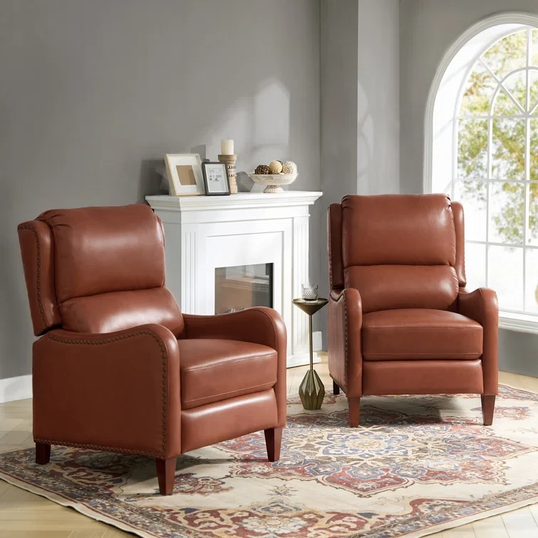 Beecher 28.75" Wide Genuine Leather Club Recliner (Set of 2)