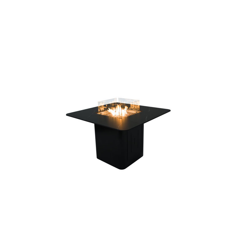 Brugge 47" Marble Porcelain Propane Fire Pit Dining Table Tank Holder Inside - by Elementi Plus