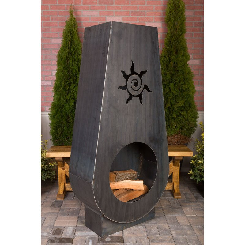 Dartington Suns Fire 66" Tall Steel Outdoor Fireplace