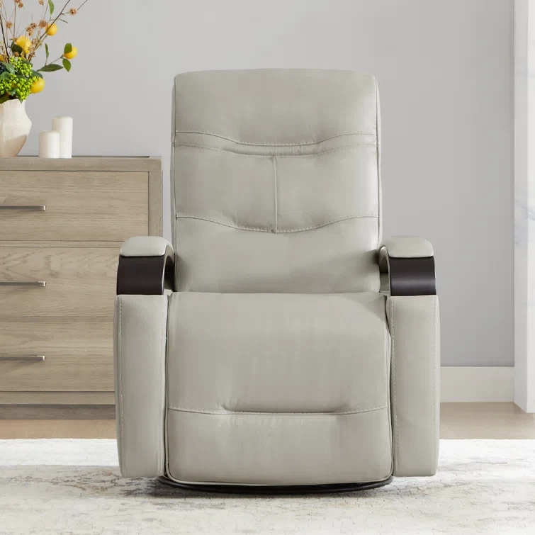 Britnee Genuine Leather Swivel Power Recliner (Set of 2)