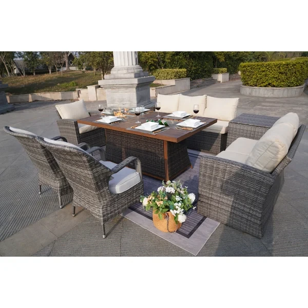 Algird 8 - Person Outdoor Seating Group with Cushions