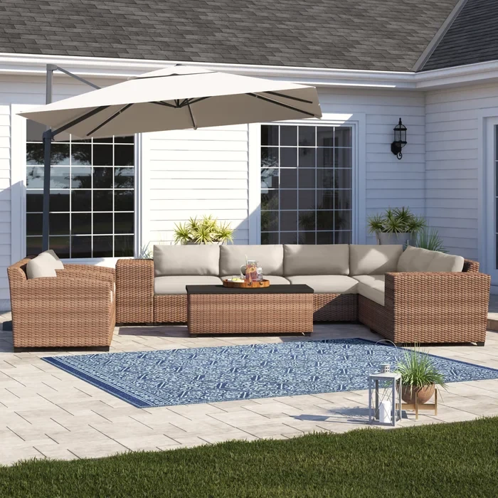 Ambroselli 7 - Person Outdoor Seating Group with Cushions