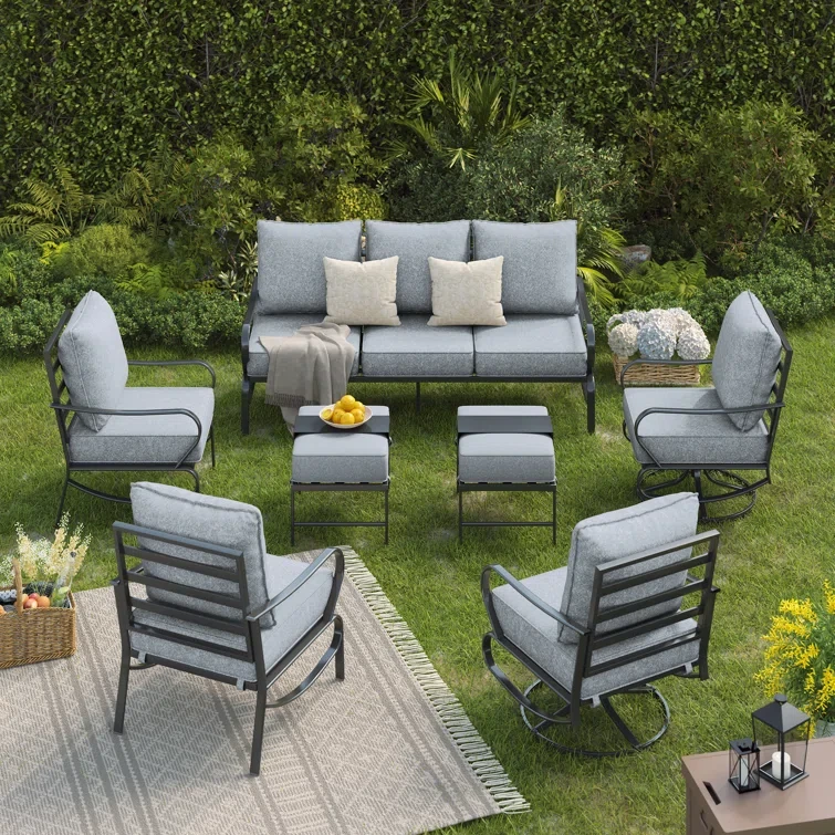 Keisha 7 - Person Outdoor Seating Group with Cushions