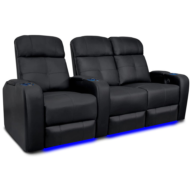 Sehin Leather Home Theater Seating with Cup Holder