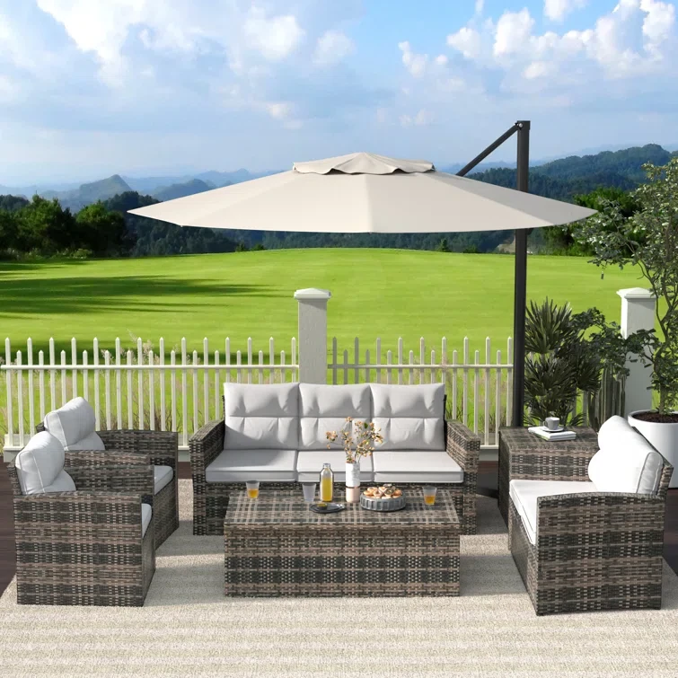 7 - Person Outdoor Seating Group with Cushions