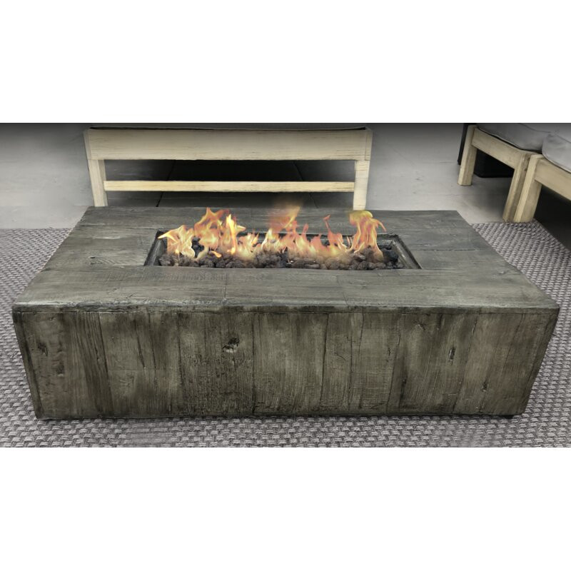 Armutalan Fiber Reinforced Concrete Propane Fire Pit Table