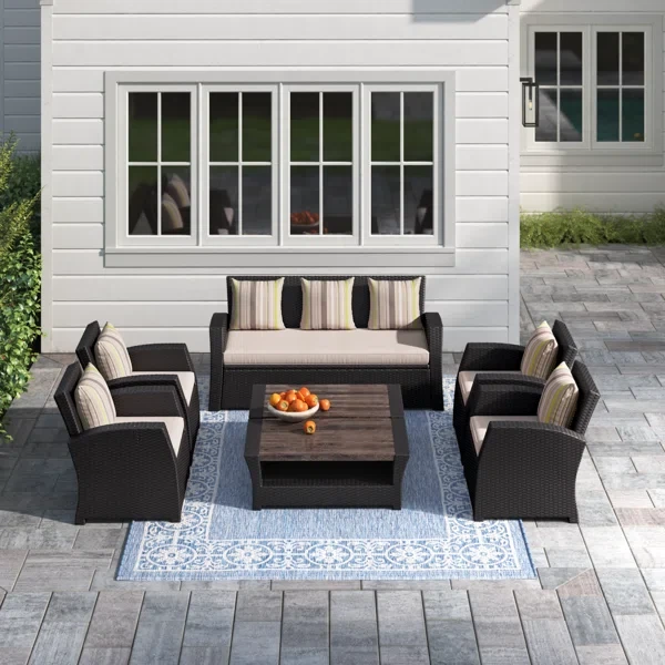 Alyisa 7 - Person Outdoor Seating Group with Cushions