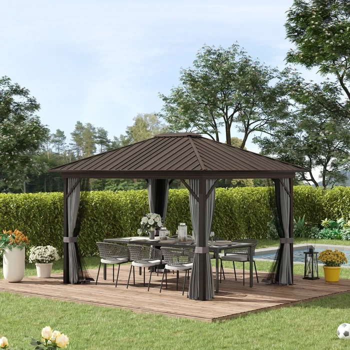 12 Ft. W x 9 Ft. D Metal Patio Gazebo