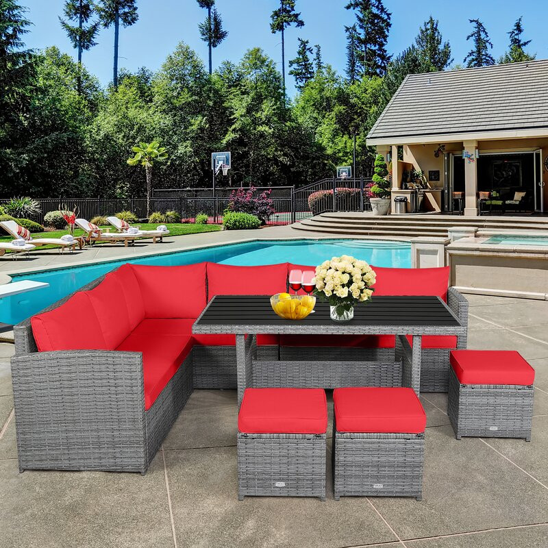 9 - Person Outdoor Seating Group with Cushions