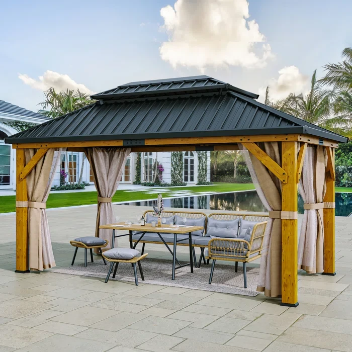 Solid Wood Patio Gazebo