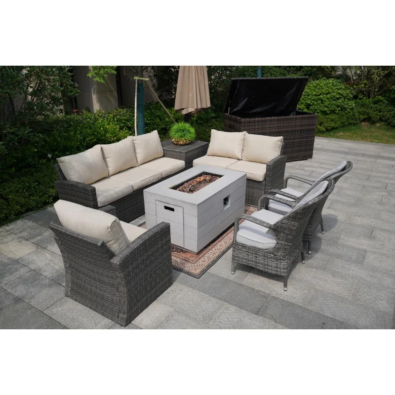 Algird 8 - Person Outdoor Seating Group with Cushions