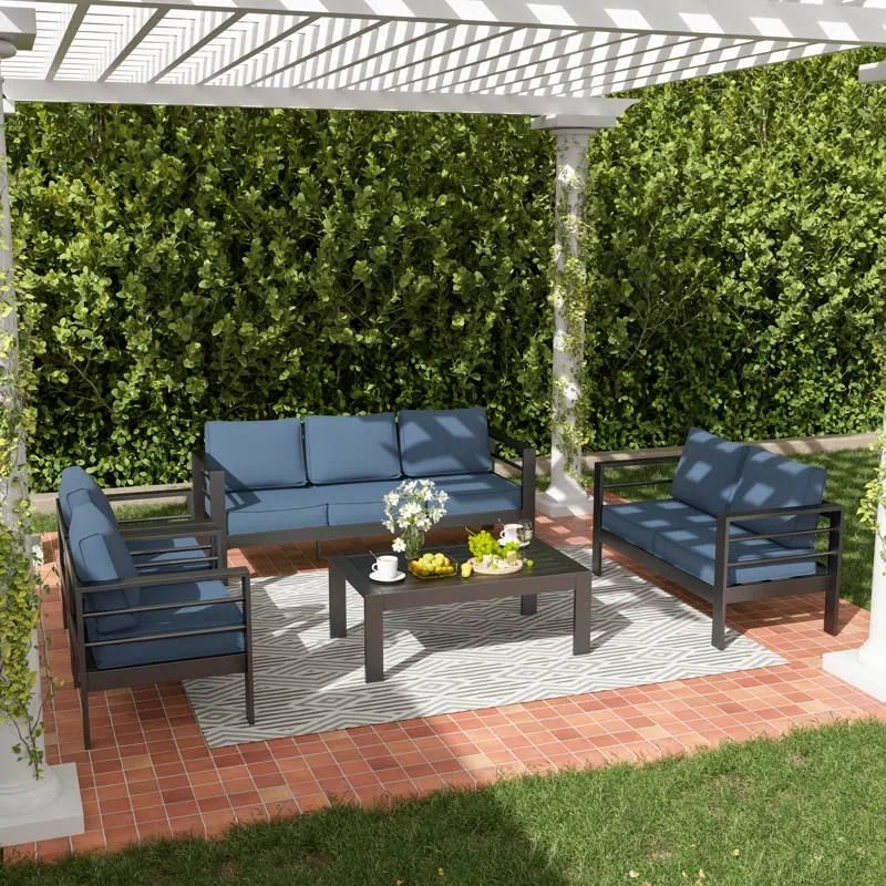 Gloretta 7 - Person Outdoor Seating Group with Cushions