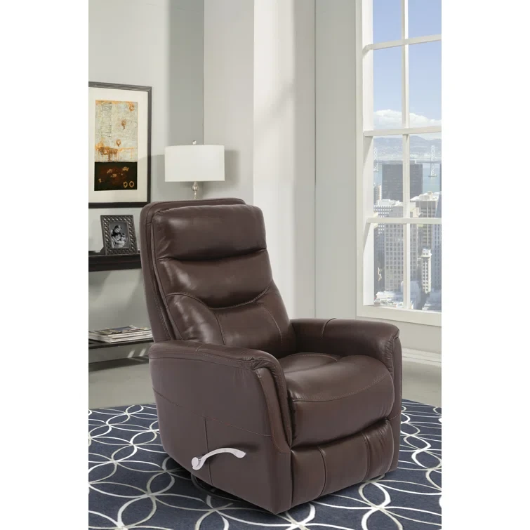 Carren 31" Wide Genuine Leather Swivel Standard Recliner (Set of 2)