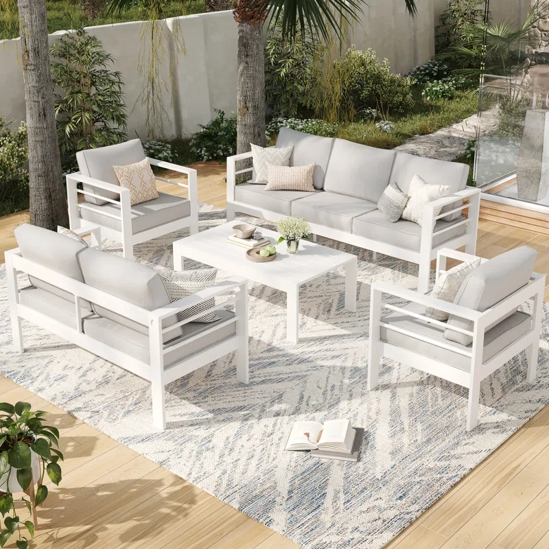 Gloretta 7 - Person Outdoor Seating Group with Cushions