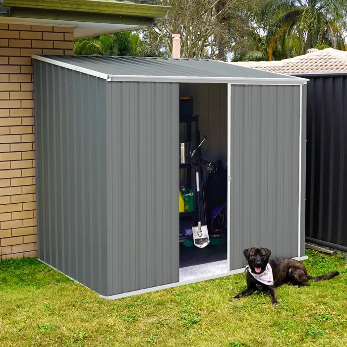 EZI Slider 5 ft. W x 7 ft. D Galvanized Steel Storage Shed