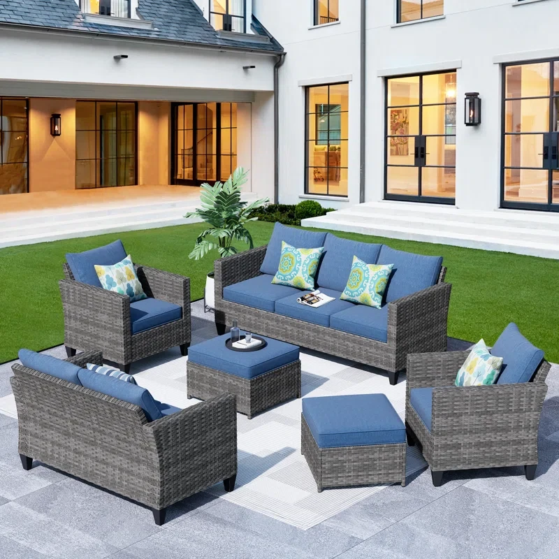 7 - Person Outdoor Seating Group with Cushions