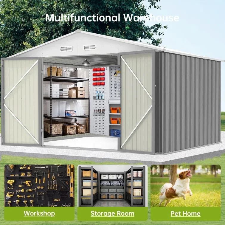 7 ft. W x 12 ft. D Metal Storage Shed