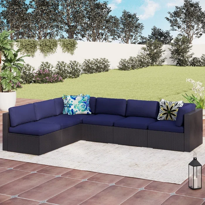 Mcgahan 135.5'' Wicker Outdoor Patio Sectional