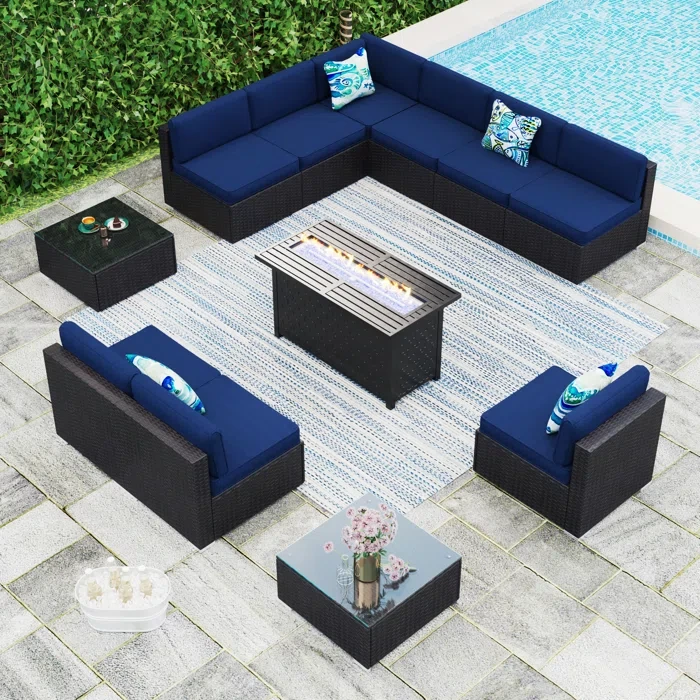 Argyri 9 - Person Outdoor Seating Group with Cushions