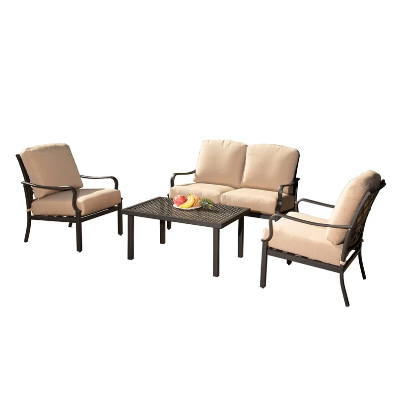 Stanlie 4 - Person Outdoor Seating Group with Cushions