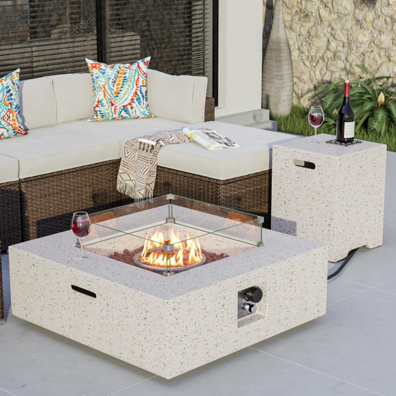 Kinzie Concrete Propane Fire Pit Table