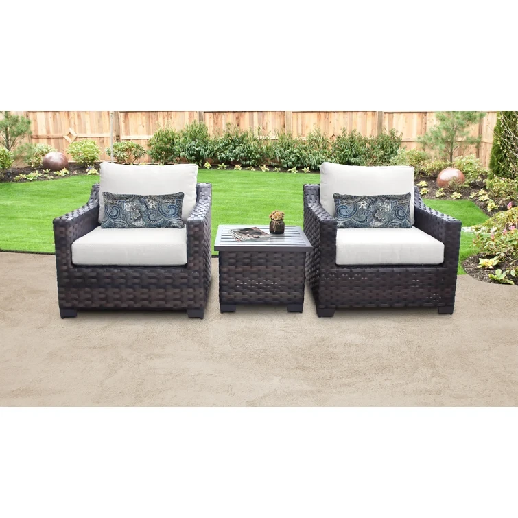 3 Piece Rattan Seating Group with Cushions